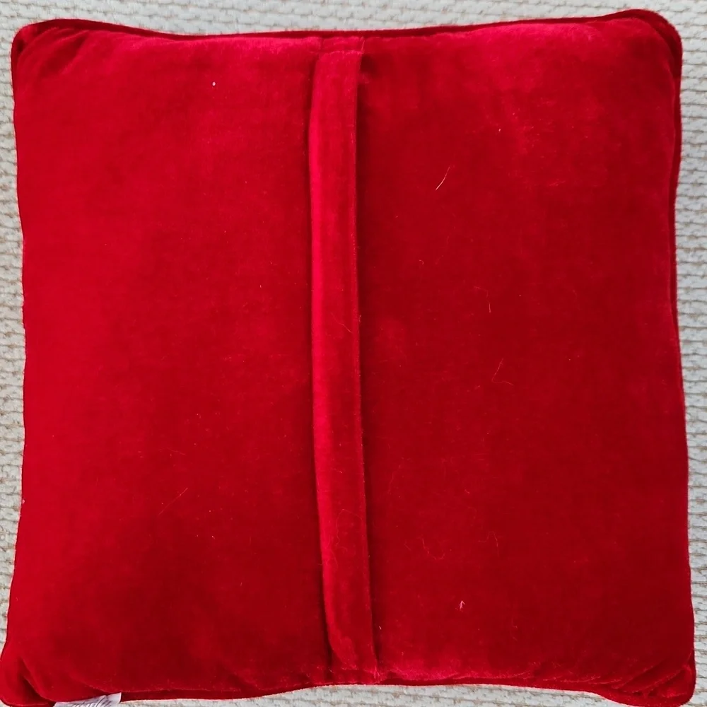 Red, And Light Green Decorative Holiday Pillow, 12x12